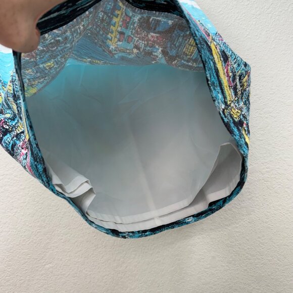 Talbots Venice Italy Scene Novelty Print Textured Lined Mini Skirt Womens size 8 - Picture 3 of 7